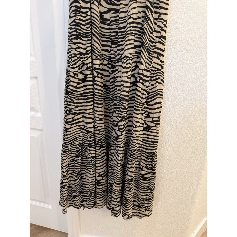 Rails Maty Dress Women XS Sand Stone Zebra Print Tiered Maxi Spaghetti Strap - Picture 10 of 15